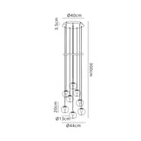 Andromeda 8 Light LED Glass Cluster Pendant Light 40W 3000K -Multicoloured