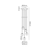 Andromeda 5 Light LED Glass Cluster Pendant Light 25W 3000K -Multicoloured