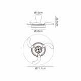 Niseko XS CCT Dimmable LED Ceiling Fan Light With Remote Control - Brown/White