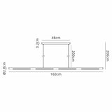 Meca LED Linear Suspension Light 35W 4000K - White