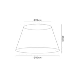 Silk String Lampshade - Ivory White, 19/30cm x 20cm