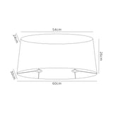 Louise Oval Organza Lampshade - White, 54/60cm x 26cm