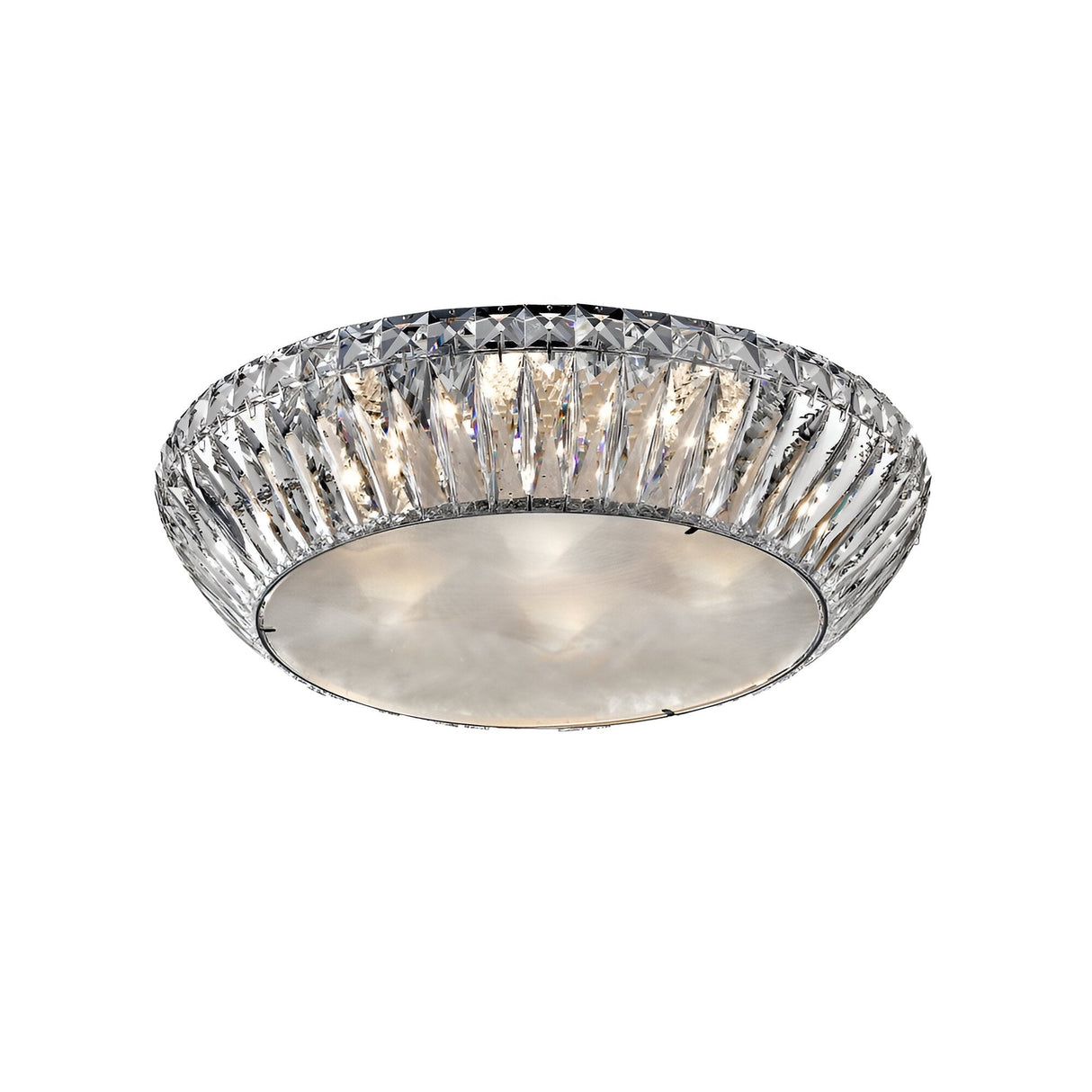 Auren LED Large Crystal Flush Light - Chrome