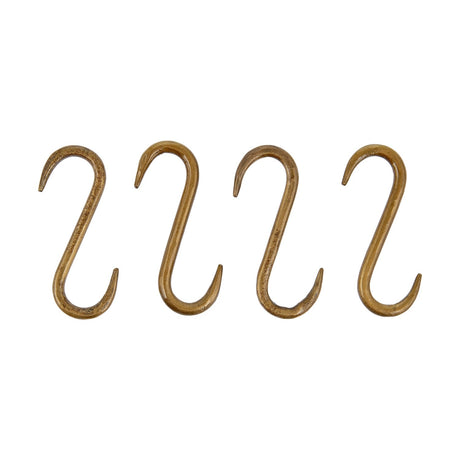Laila Iron S-Hooks - Brass - Set of 4