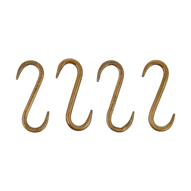 Laila Iron S-Hooks - Brass - Set of 4