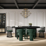 Lina Dining Chair – Forest Green / Black