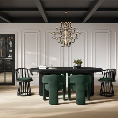 Lina Dining Chair – Forest Green / Black