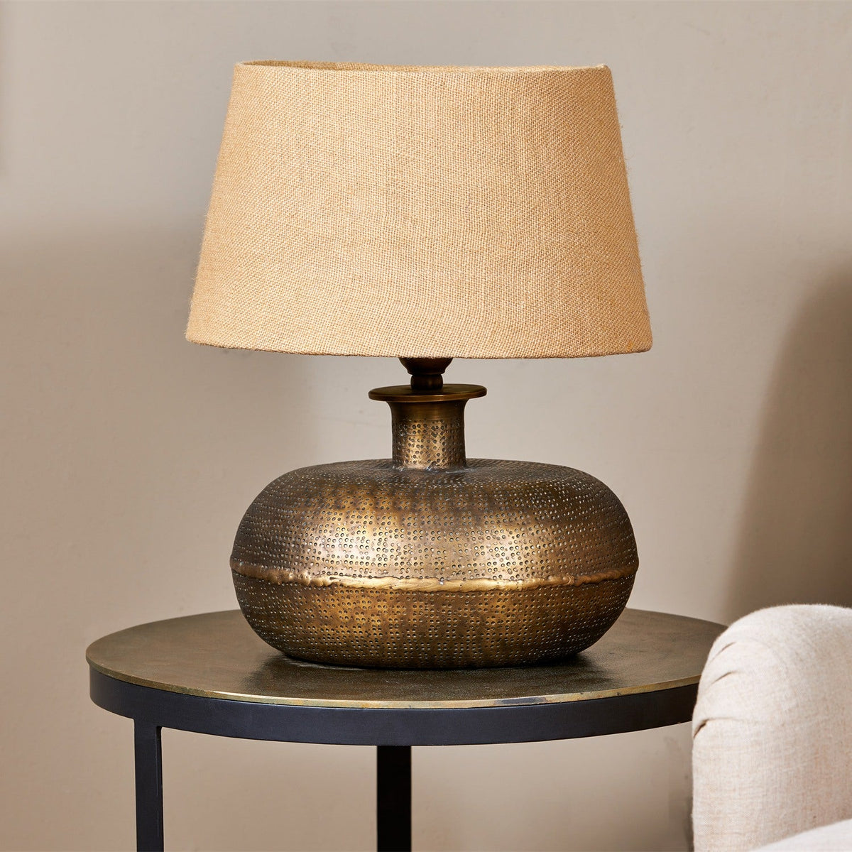 Lumbu Small Lamp Base - Antique Brass