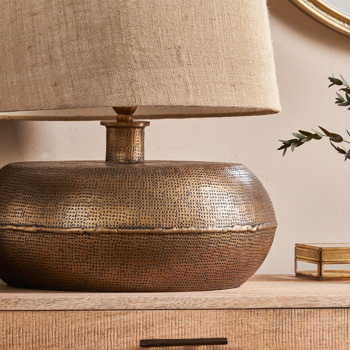 Lumbu Large Lamp Base - Antique Brass