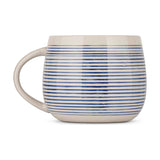 Lin Oversized Striped Ceramic Mug - Blue & White