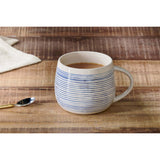 Lin Oversized Striped Ceramic Mug - Blue & White
