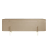 Lola Storage Ottoman – Beige with Gold