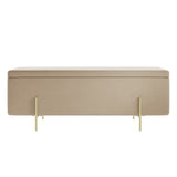 Lola Storage Ottoman – Beige with Gold