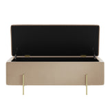 Lola Storage Ottoman – Beige with Gold