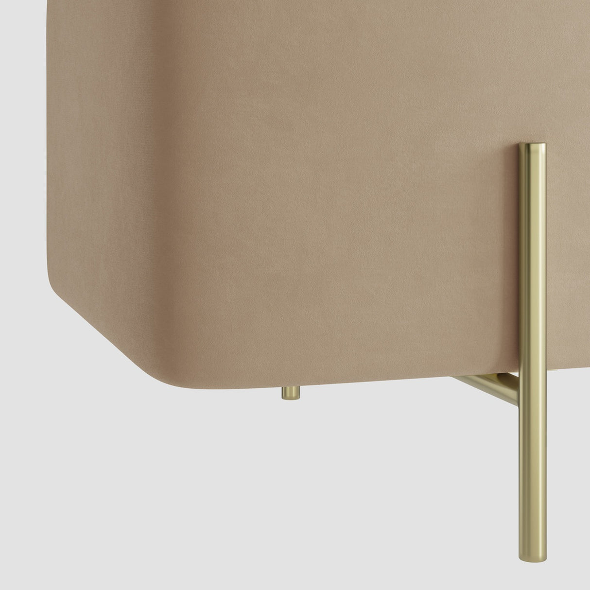 Lola Storage Ottoman – Beige with Gold