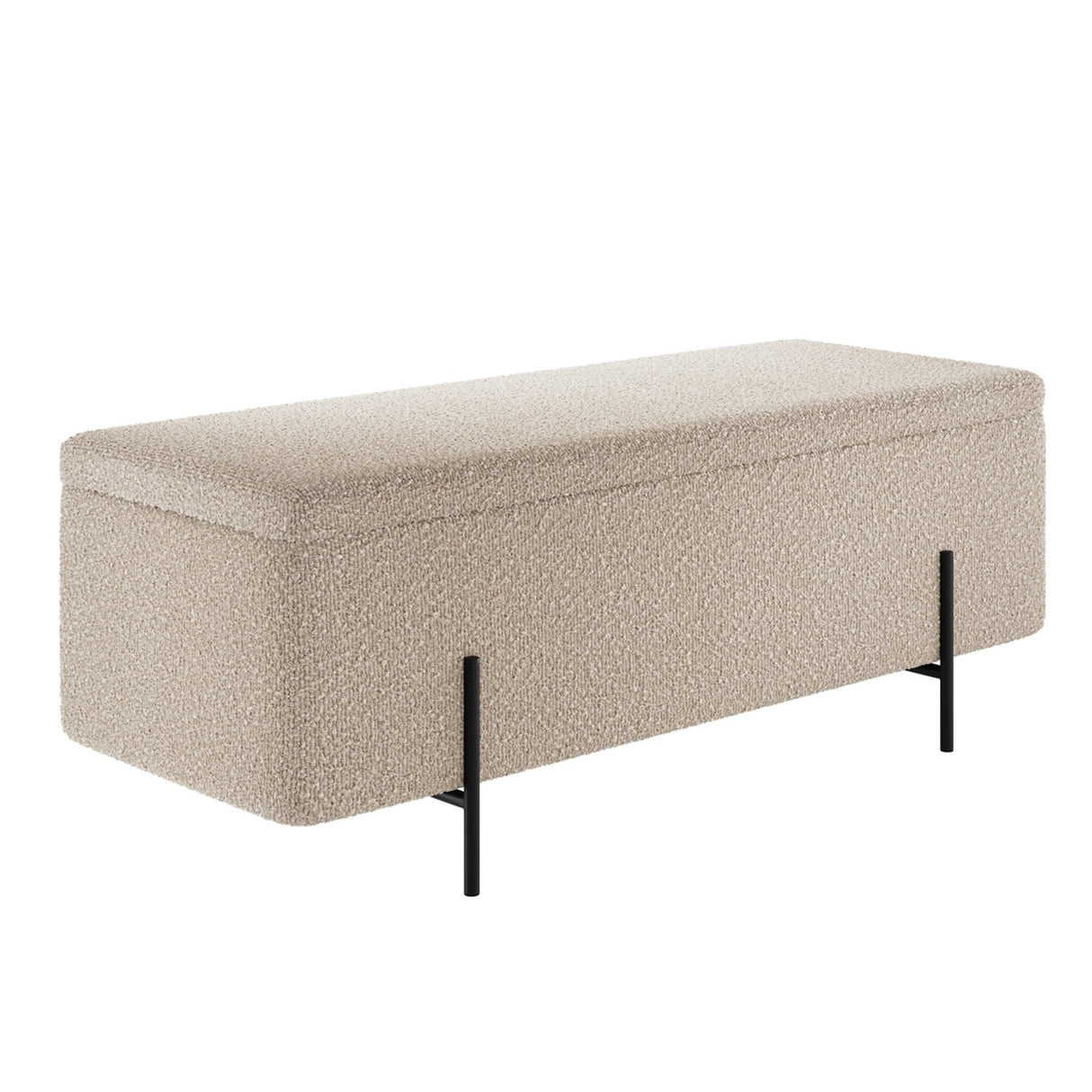 Lola Storage Ottoman - Buff & Black