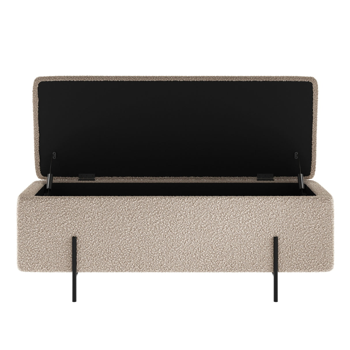 Lola Storage Ottoman - Buff & Black