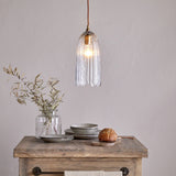 Lumina Fluted Recycled Glass Pendant Light - Clear
