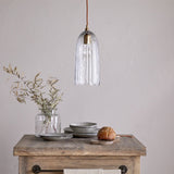 Lumina Fluted Recycled Glass Pendant Light - Clear