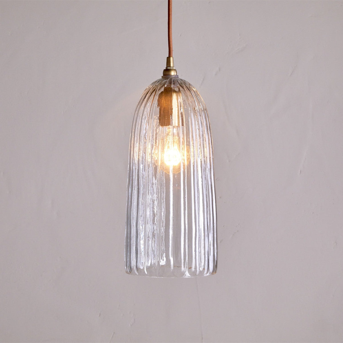 Lumina Fluted Recycled Glass Pendant Light - Clear