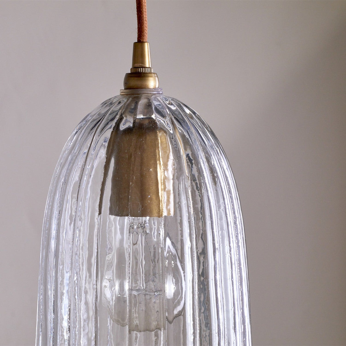Lumina Fluted Recycled Glass Pendant Light - Clear
