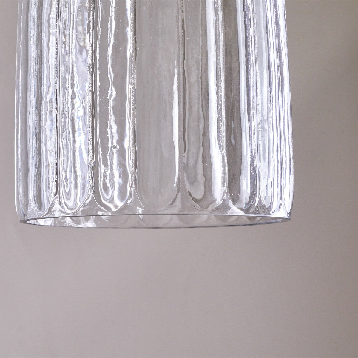 Lumina Fluted Recycled Glass Pendant Light - Clear