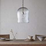Lumina Large Fluted Glass Pendant Light - Clear