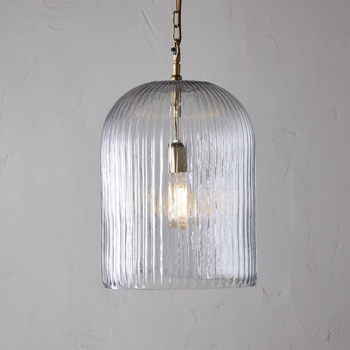 Lumina Large Fluted Glass Pendant Light - Clear