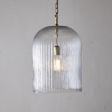 Lumina Large Fluted Glass Pendant Light - Clear