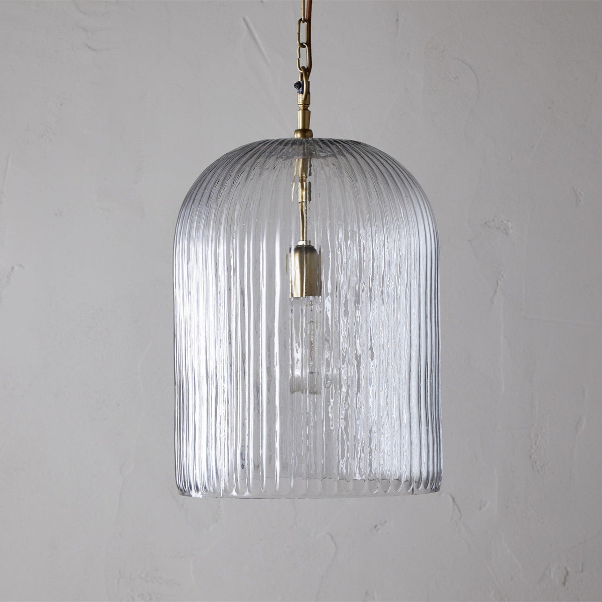 Lumina Large Fluted Glass Pendant Light - Clear