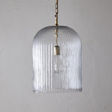Lumina Large Fluted Glass Pendant Light - Clear