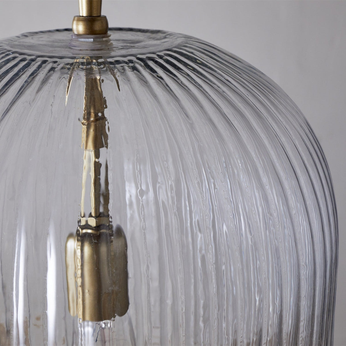 Lumina Large Fluted Glass Pendant Light - Clear