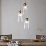 Lumina 3 Light Fluted Glass Cluster Pendant Light - Clear