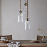 Lumina 3 Light Fluted Glass Cluster Pendant Light - Clear