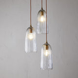 Lumina 3 Light Fluted Glass Cluster Pendant Light - Clear