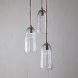 Lumina 3 Light Fluted Glass Cluster Pendant Light - Clear