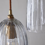 Lumina 3 Light Fluted Glass Cluster Pendant Light - Clear