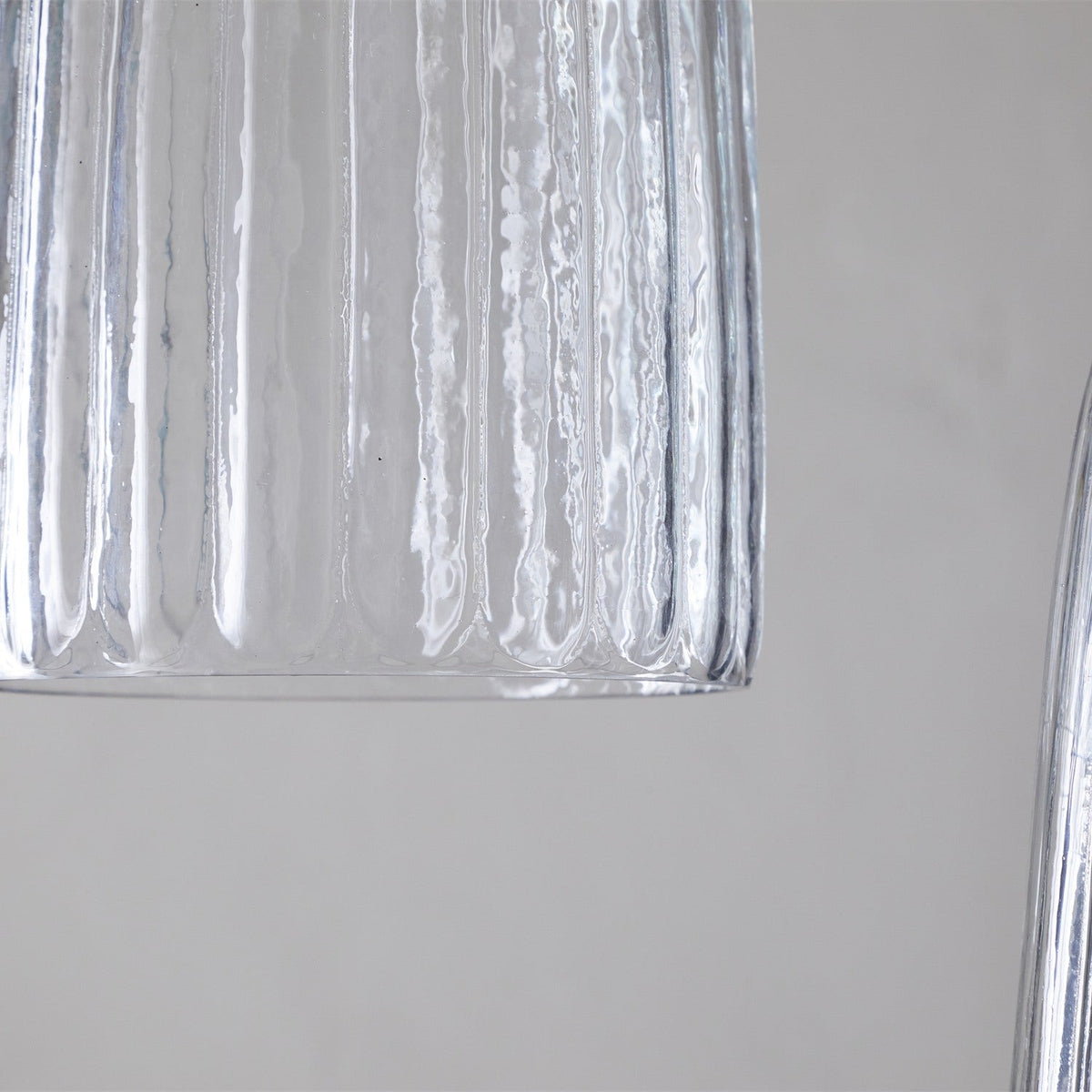 Lumina 3 Light Fluted Glass Cluster Pendant Light - Clear