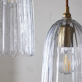 Lumina 3 Light Fluted Glass Cluster Pendant Light - Clear