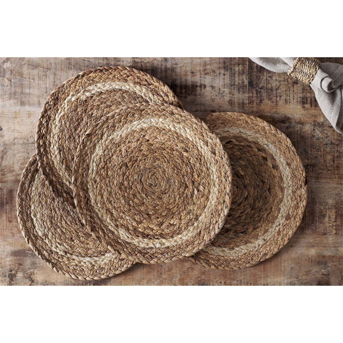 Lam Round Placemats - Natural - Set of 4