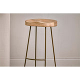 Loko Mango Wood & Iron Stool - Natural