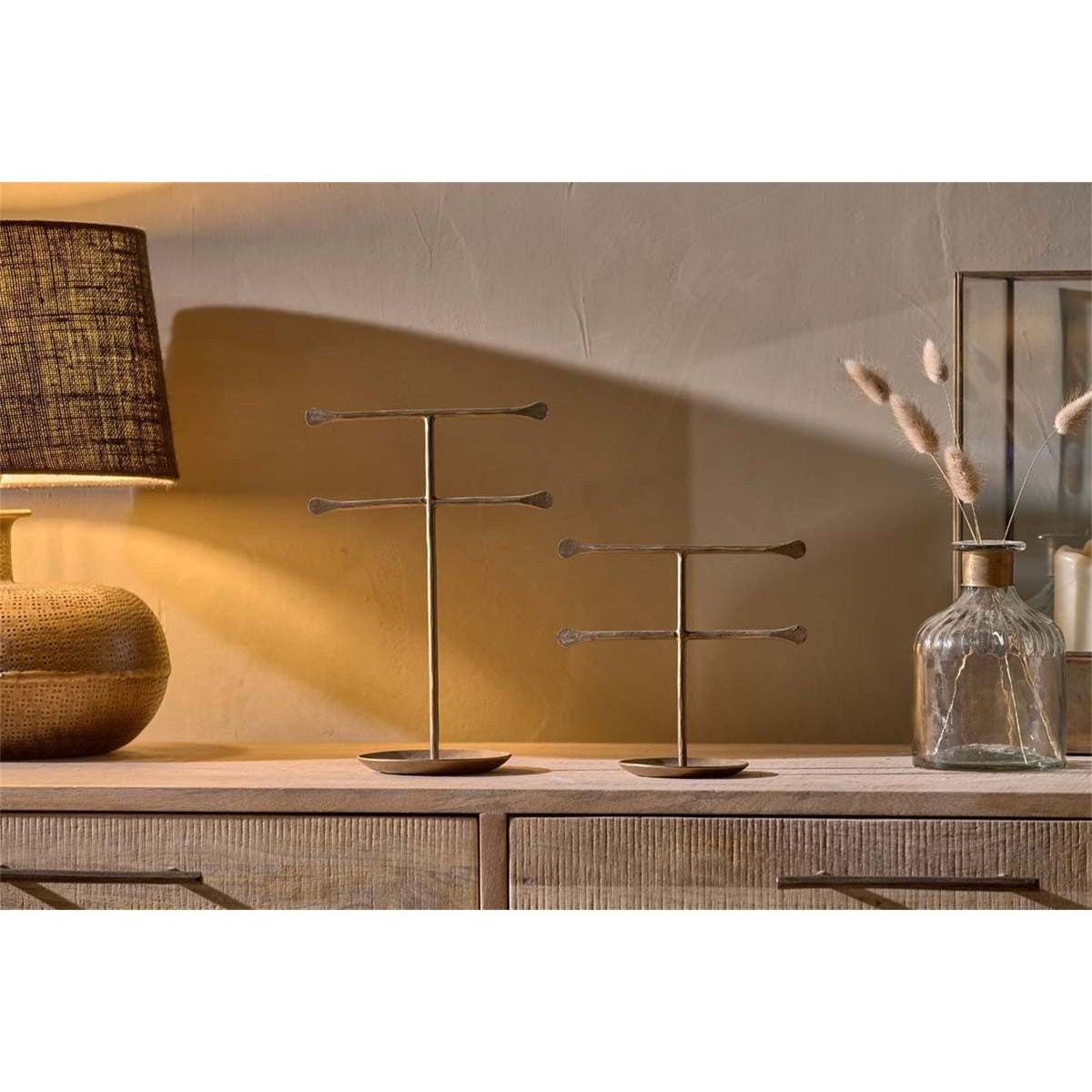 Liman Small Iron Jewellery Stand - Antique Brass