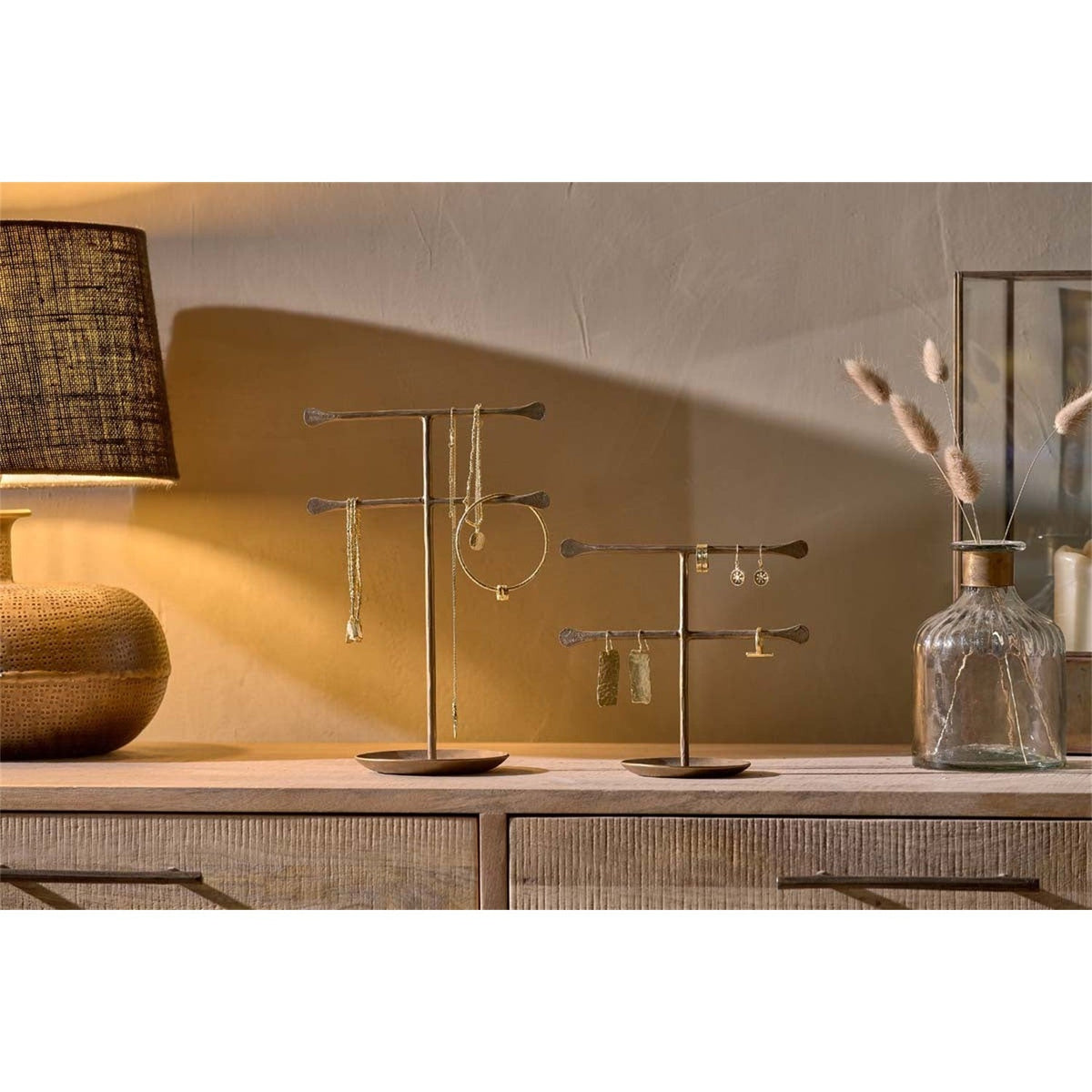 Liman Small Iron Jewellery Stand - Antique Brass