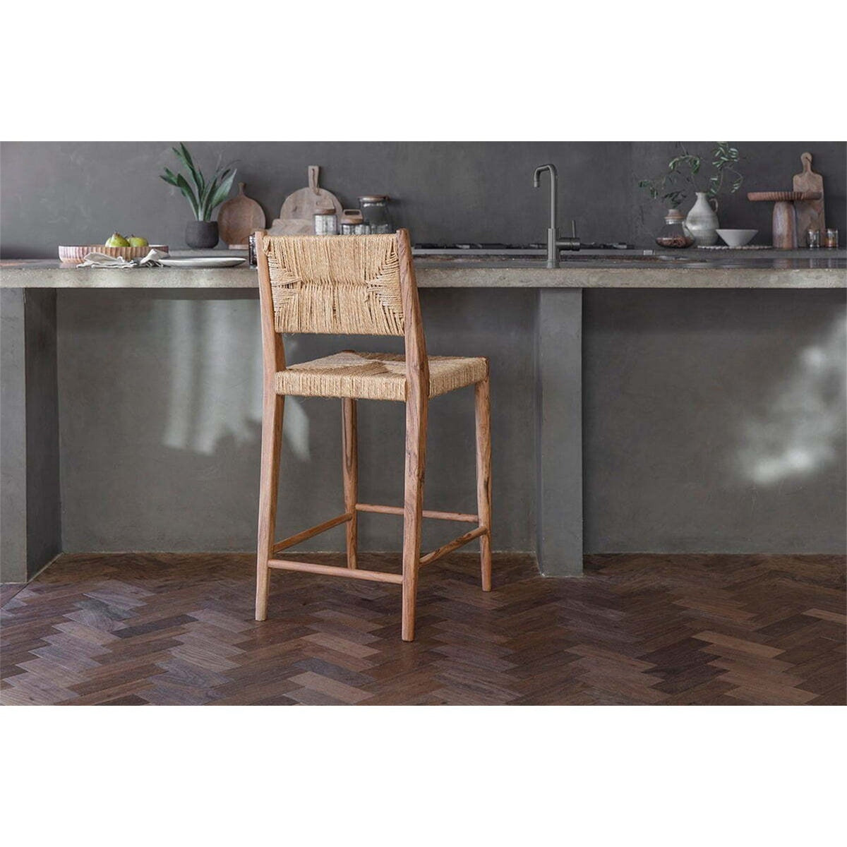 Lohanda Acacia & Munja Grass Counter Stool - Natural