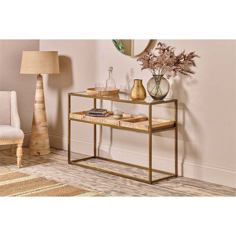 Luzon Display Console Table - Brass