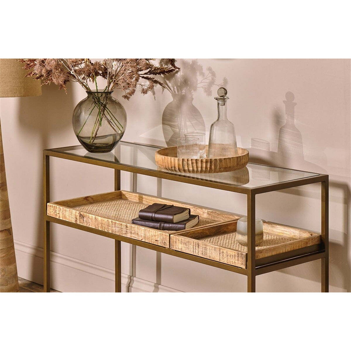 Luzon Display Console Table - Brass