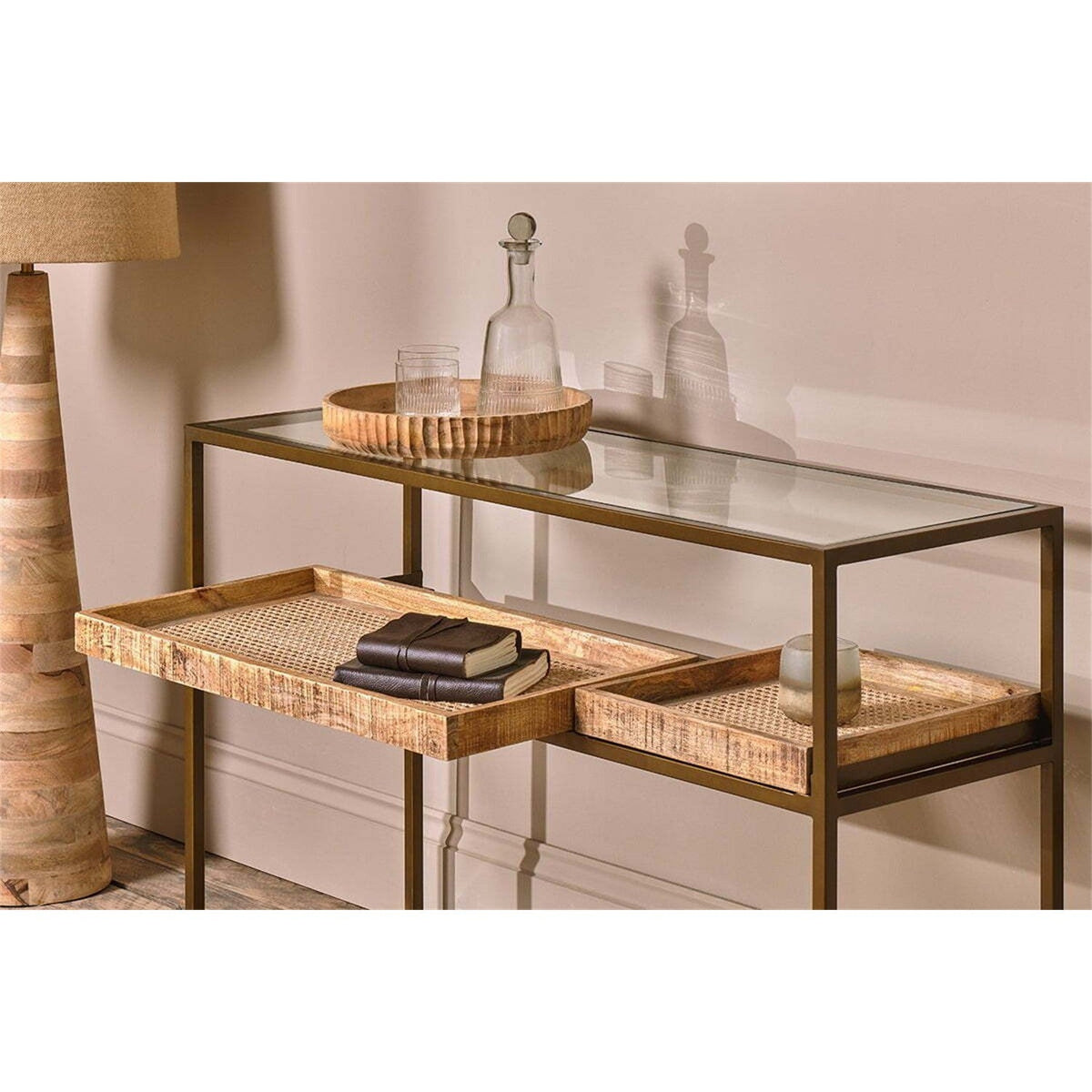 Luzon Display Console Table - Brass