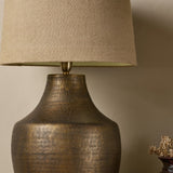 Tanda Extra Large Etched Lamp Base - Antique Brass