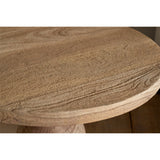 Laya Round Carved Mango Wood Side Table - Natural