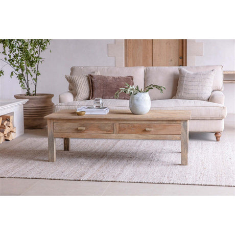 Laali Grooved Mango Wood Coffee Table - Natural